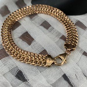 10K YG ITALY DOUBLE ROW LUXE MESH 7.25" BRACELET